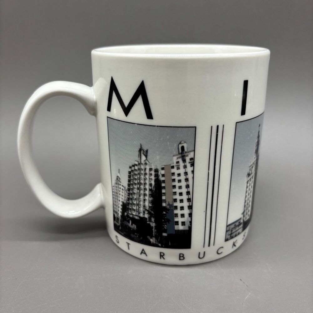 Vintage Starbucks MIAMI City Scenes Coffee Mug Cup 2003 Ceramic Barista Series
